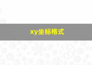 xy坐标格式