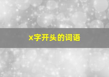 x字开头的词语