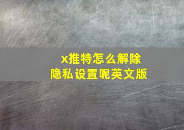 x推特怎么解除隐私设置呢英文版