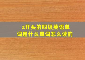 z开头的四级英语单词是什么单词怎么读的