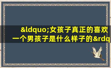 “女孩子真正的喜欢一个男孩子是什么样子的”