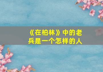 《在柏林》中的老兵是一个怎样的人