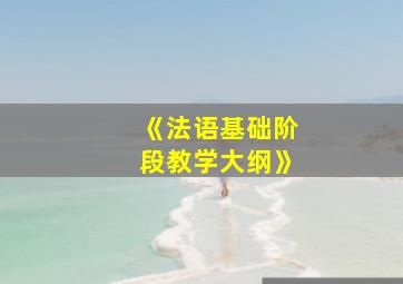 《法语基础阶段教学大纲》