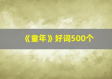 《童年》好词500个