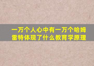 一万个人心中有一万个哈姆雷特体现了什么教育学原理