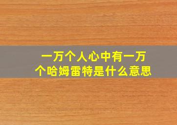 一万个人心中有一万个哈姆雷特是什么意思