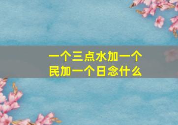 一个三点水加一个民加一个日念什么