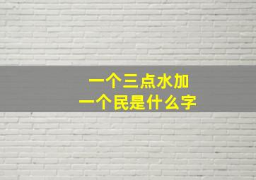 一个三点水加一个民是什么字