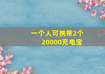 一个人可携带2个20000充电宝