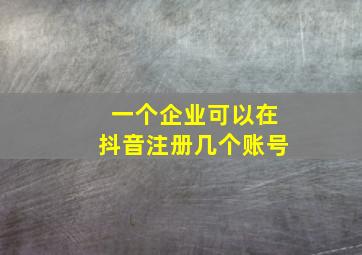 一个企业可以在抖音注册几个账号