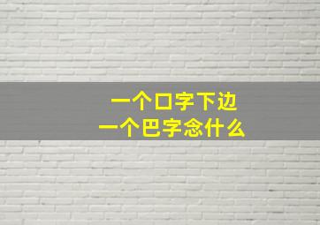 一个口字下边一个巴字念什么