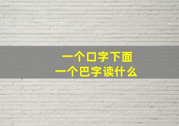 一个口字下面一个巴字读什么