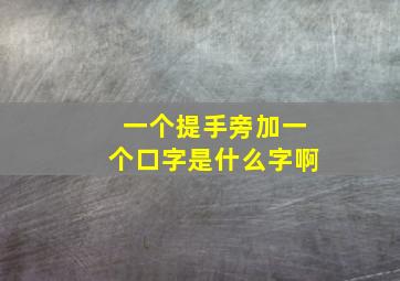 一个提手旁加一个口字是什么字啊