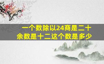 一个数除以24商是二十余数是十二这个数是多少