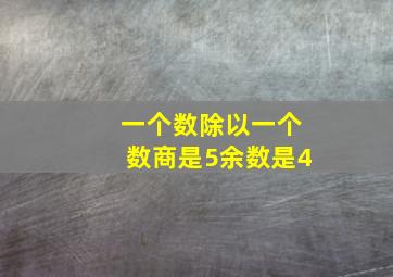 一个数除以一个数商是5余数是4