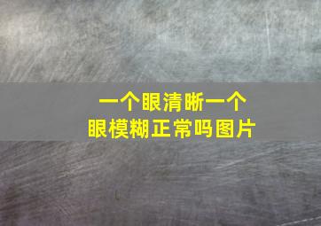 一个眼清晰一个眼模糊正常吗图片