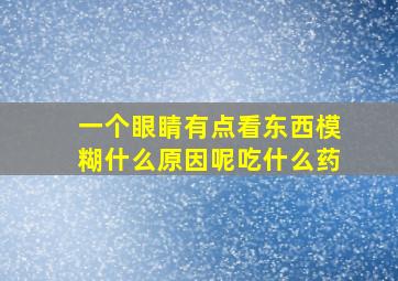 一个眼睛有点看东西模糊什么原因呢吃什么药