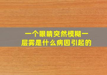 一个眼睛突然模糊一层雾是什么病因引起的