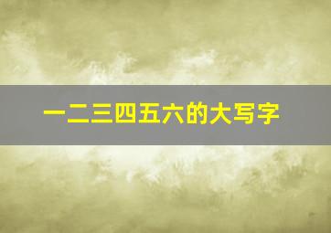 一二三四五六的大写字