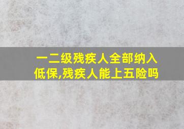 一二级残疾人全部纳入低保,残疾人能上五险吗