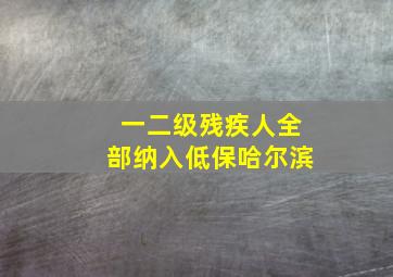 一二级残疾人全部纳入低保哈尔滨