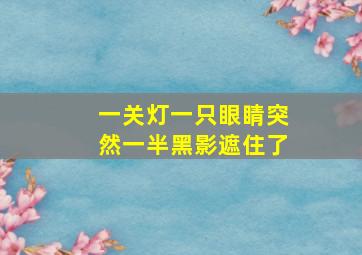 一关灯一只眼睛突然一半黑影遮住了