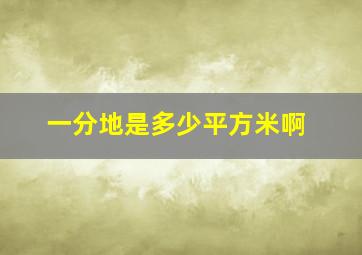 一分地是多少平方米啊