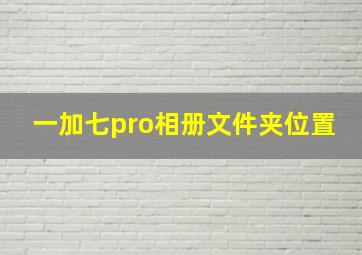 一加七pro相册文件夹位置