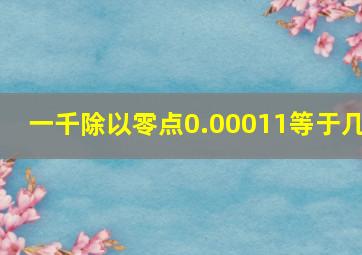 一千除以零点0.00011等于几