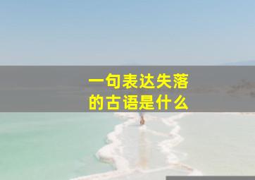 一句表达失落的古语是什么