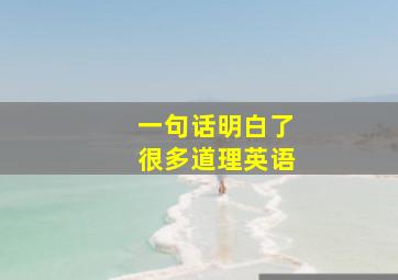 一句话明白了很多道理英语