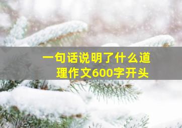 一句话说明了什么道理作文600字开头