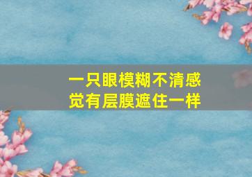 一只眼模糊不清感觉有层膜遮住一样