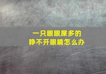 一只眼眼屎多的睁不开眼睛怎么办