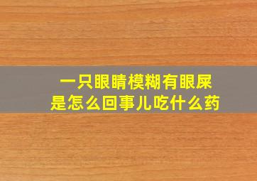 一只眼睛模糊有眼屎是怎么回事儿吃什么药