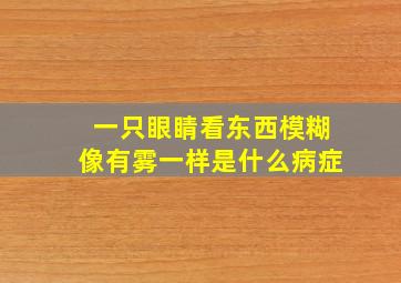 一只眼睛看东西模糊像有雾一样是什么病症