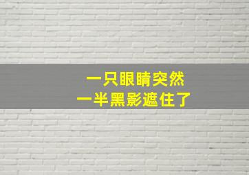 一只眼睛突然一半黑影遮住了