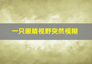 一只眼睛视野突然模糊