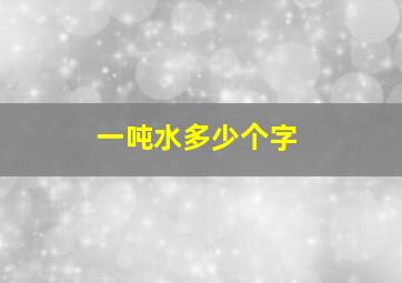 一吨水多少个字