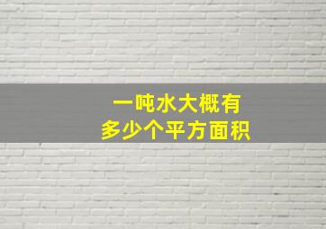 一吨水大概有多少个平方面积