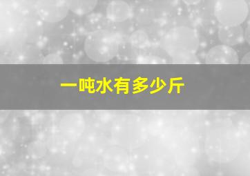 一吨水有多少斤