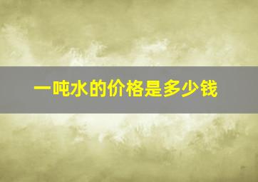 一吨水的价格是多少钱