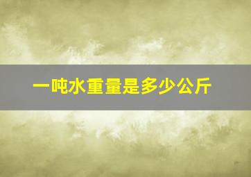 一吨水重量是多少公斤