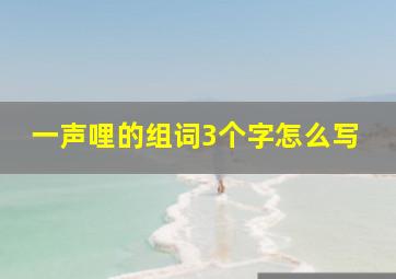 一声哩的组词3个字怎么写