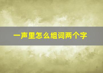 一声里怎么组词两个字