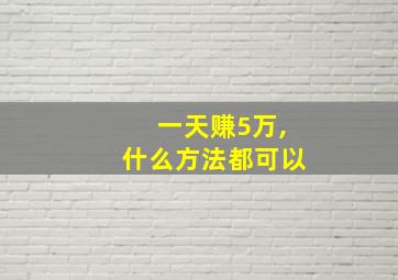 一天赚5万,什么方法都可以