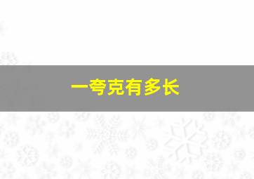 一夸克有多长