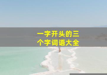 一字开头的三个字词语大全