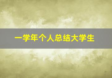 一学年个人总结大学生