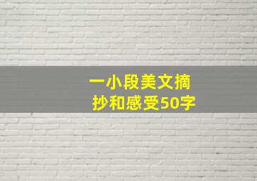 一小段美文摘抄和感受50字